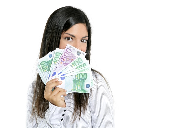 woman with euro