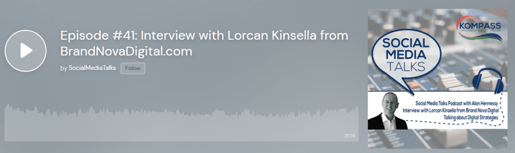 Screen cap of SocialMediaTalks - Digital Strategy Interview with Lorcan Kinsella
