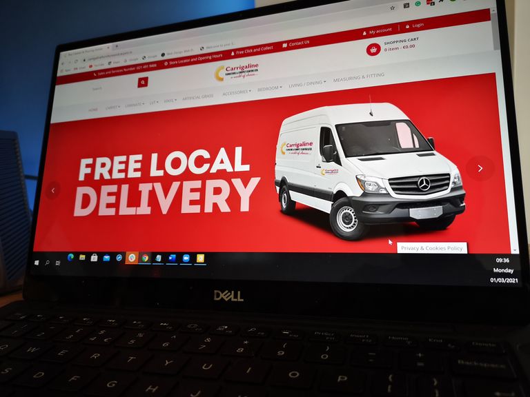 free local delivery website on desktop